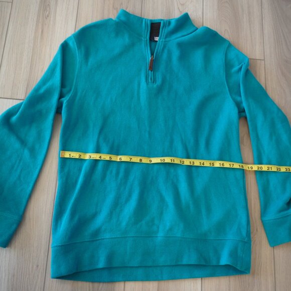Lands' End Teal Quarter Zip Long Sleeve Jacket Size Small 100% Cotton - Picture 8 of 9